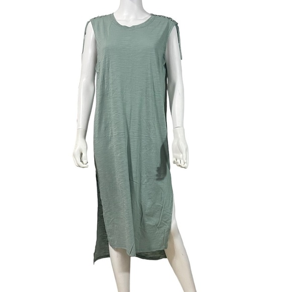 Umgee Mint Green Drawstrings Sleeveless Dress - Picture 1 of 4